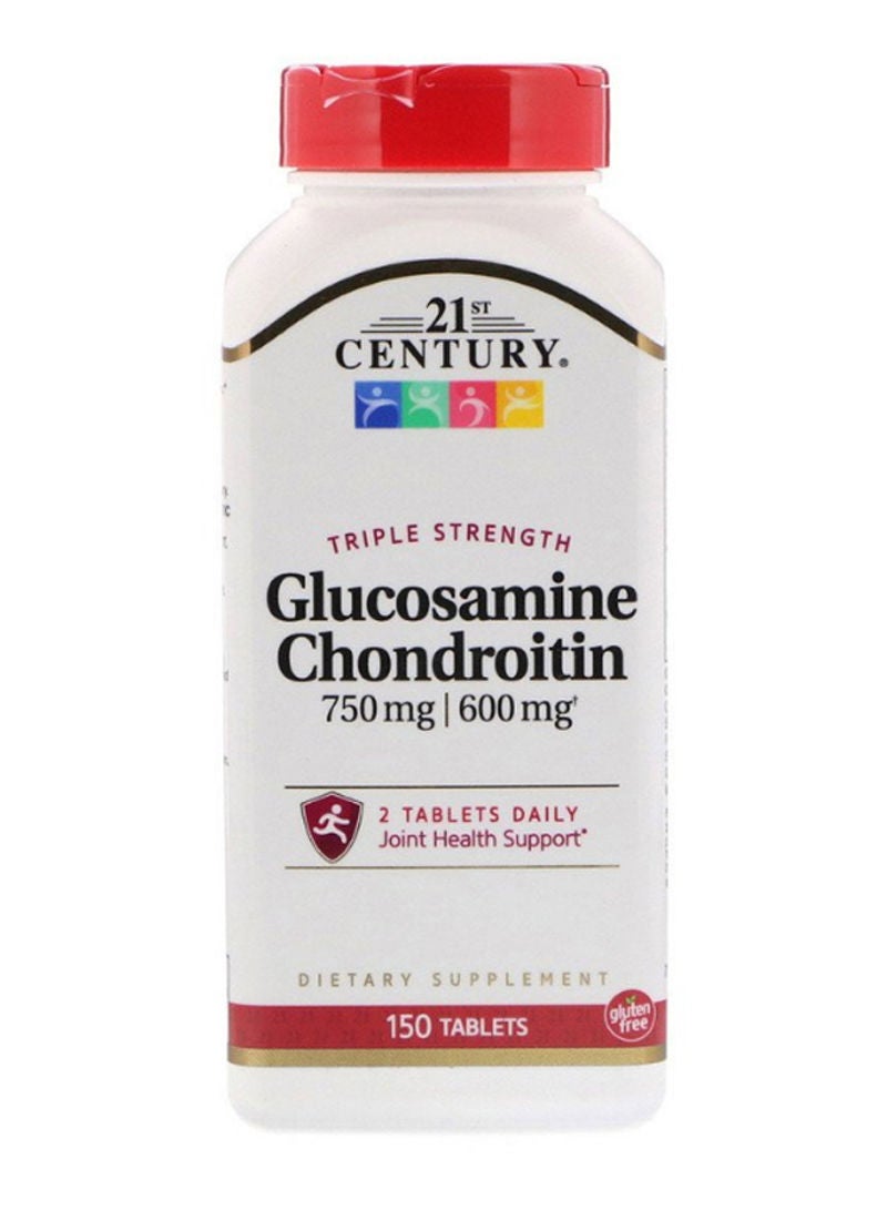 القرن الحادي والعشرون عبوة جلوكوزامين الكوندروتين ثلاثي المفعول تركيز 750/600 مجم - مكونة من 150 قرص - Image 1